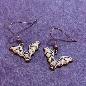 Silver Bat Earrings